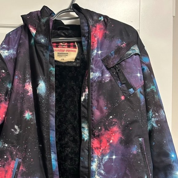 CORE Powder Room 5000mm Retro Ski Snowboard Jacket - Galaxy Pattern - Size Large - Picture 2 of 6